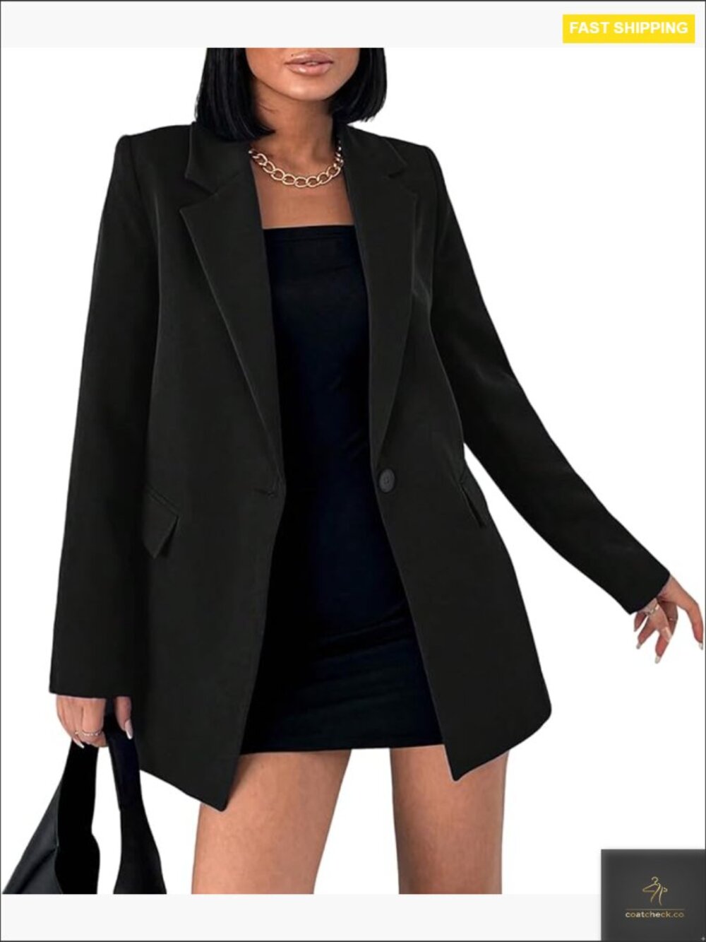 Elegant Notch Lapel Double Breast Blazer Business Casual Work Jacket Pockets